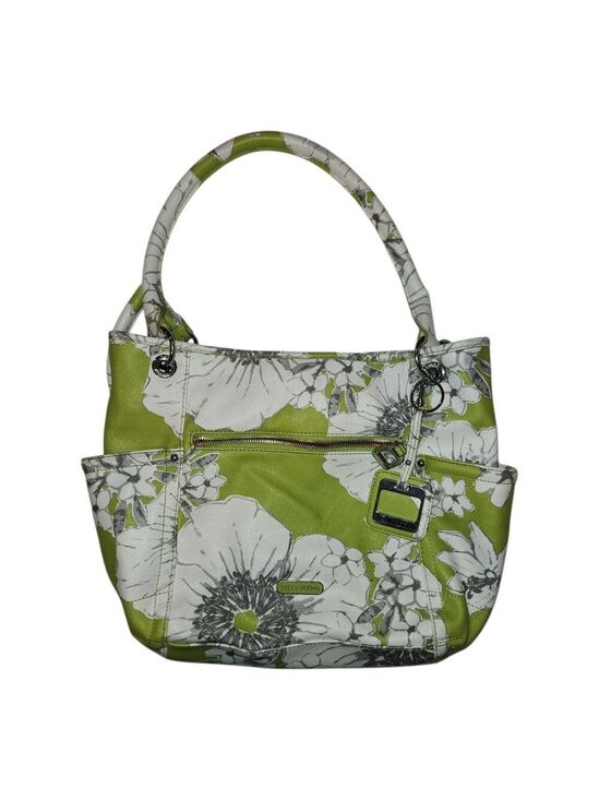 Tyler Rodan Handbags - Tyler Rodan Green White Floral Tote Bag